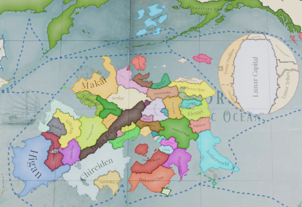 The Big Gensokyo map in Victoria 3